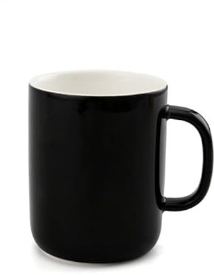TREEWOO Taza de Café de Cerámica Noble Minimalista Apta para Microondas y Lavavajillas 330 Ml Taza de Té Leche Para la Familia Amigos Padre Regalo del Día de la Madre (Negro)