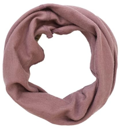 Lilano Bio Wolle-Seide Schlauchschal, 70% Wolle 30% Seide, Unisex Loop-Schal für Sport und Freizeit (Mauve, 49 x 27 cm)