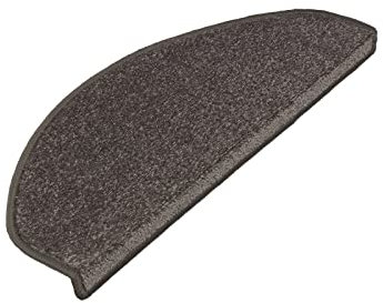 etm Original Stufenmatten Treppen-Teppich 15er Spar Set 20 Farben und 20 Modelle zur Auswahl (Anthrazit, Halbrund 65 x 23,5 cm) Dynasty