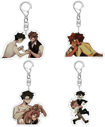 CHENJIRA Dead Plates Porte-clés Chaîne pour Figurines Mignonnes - Acrylique, Multicolore, 4 Pièces