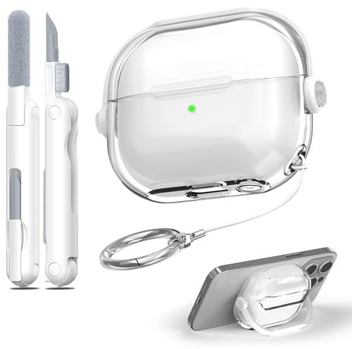 R-fun Schutzhülle für Samsung Galaxy Buds 3 / Galaxy Buds 3 Pro, Musik-Headset, Kopfhörer, mit sicherem Verschluss und Reinigungsset, Weiß