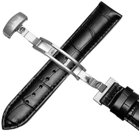 kongsou Lederarmband für Tissot Le Locle 1853 T41 Armband für Tissot Gentleman T063(Blacks1,21mm)