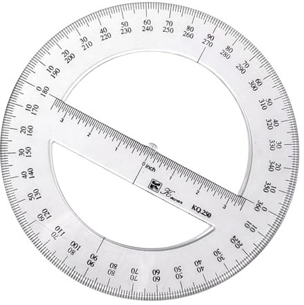 25 cm Kreis-Winkelmesser, 360-Grad-Messwerkzeug, rund, Lineal, Mathematik, Winkelmesser, Kreise, Schablone für Schüler