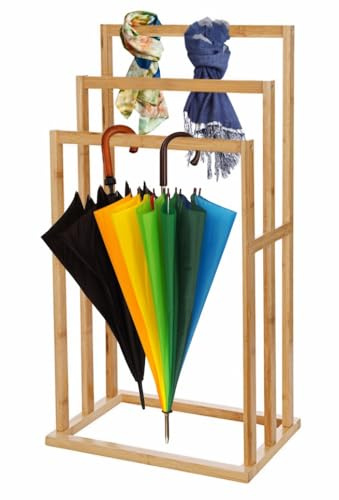 ZOLTA Bambus Handtuchständer Regal 82x55x24 cm feuchtigkeitsbeständig stabil freistehend Badezimmer Wäscheständer Garderobenständer Flur Küche Terrasse platzsparend natürliches Design