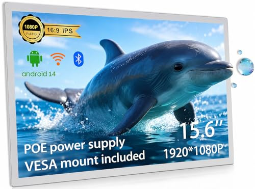 Tableta Android 14 de 15.6, IPS 1080P, RK3576S Octa-Core, Montaje en Pared, PoE, 4G+64G, Panel de Control Smart Home (Sin Batería/Cámara)(Blanco)