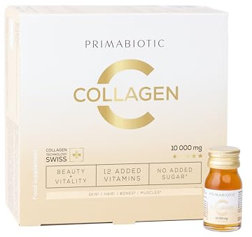 Collagene da Bere - Primabiotic Collagen 10000 mg | 15 Flaconcini da 30 ml (900 ml) | Integratore Liquido di Alta Qualità per la Bellezza | 95% di Assorbimento