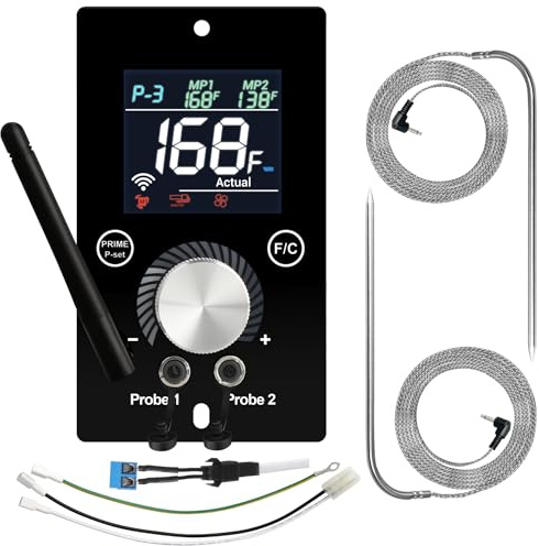 Universal WiFi PID Digital Thermostat für Traeger Control Panel Ersatz für Pit Boss Controller für Asmoke Z Grills und mehr Holzpellet Smoker mit Temperatur Fleischsonde Grillzubehör