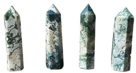 TNGNMGVSJ 1pc 9-11cm Wasser Gras Achat Quarz Kristall Punkt Turm Obelisk