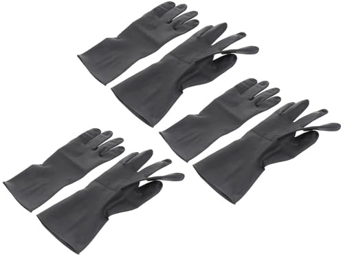 HEATSHAKING 3 Paar Friseurhandschuhe Haarfärbehandschuhe Rutschfest aus Gummi und Kunststoff Größe S für Damen und Herren zum Haarefärben und Waschen