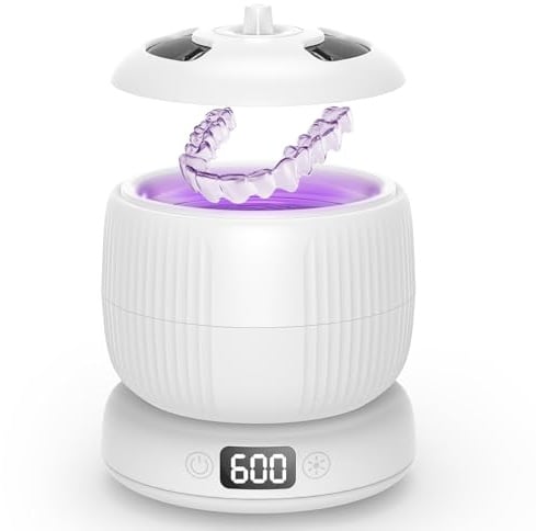 Morole Ultraschallreinigungsgerät, Ultraschallreiniger | 45000Hz | 200ML | Ultrasonic Cleaner Dental Pod mit UV-Lampe | für Zahnschiene, Retainer, Aligner, Zahnprothesen Zahnbürste und Schmuck