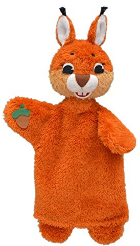 MUBRNO 24606A Eichhörnchen mit Haselnuss Textilhandpuppe, Mehrfarbig