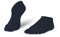 KNITIDO Everyday Essentials Sneaker | Chaussettes 5 orteils basses et unicolores en coton pour tous les jours, pointure:43-46, Coleur:Noir (101)