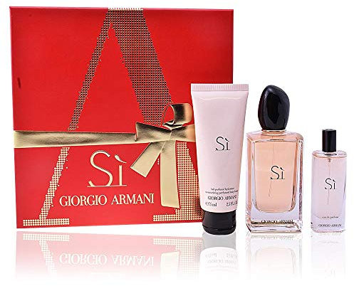 Giorgio Armani Si Geschensket 100ml EDP Eau de Parfum Spray + 15ml EDP Eau de Parfum Spray + 75ml Body Lotion