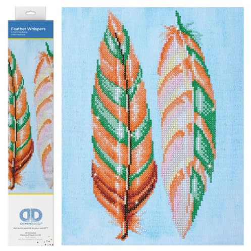 DIAMOND DOTZ Painting, Beginner Kit, Feather Wispers, 28 x 37cm