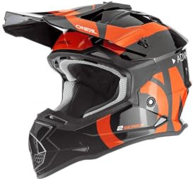 O'NEAL | Motocross-Helm | Kinder | MX Enduro | ABS-Schale, Lüftungsöffnungen für optimale Belüftung & Kühlung | 2SRS Youth Helmet Slick | Schwarz Orange | Größe S