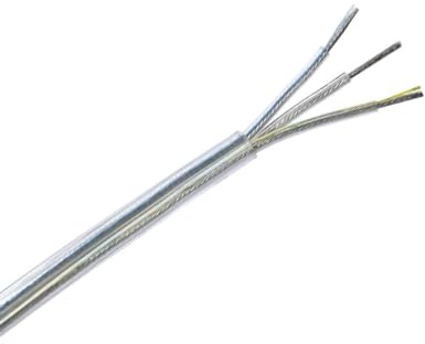 Xenterio Lampenleitung (Leuchtenkabel) transparent, flexibel, verzinnte Kupferleiter, 3x0,75mm², Kabellänge 25m