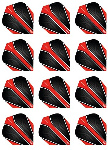 RED DRAGON Hardcore Radical Extra Dicke Standard Dart Flights - 4 Sätze pro Packung (12 Flights insgesamt)