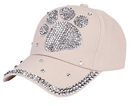 Queenbox Baseball Cap Mit Strass Bling Luxus Männer Frauen Kind Sommer Lässig Einstellbar Hip Hop Sonnenblende Hut, Beige