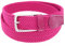 Charmoni - Sienna - Ceinture femme tressée - élastique et cuir synthétique - boucle en acier argenté - hauteur 3 cm - 90/105 cm - TU taille unique (rose)