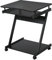 HOMCOM Bureau Informatique Roulant - Bureau Mobile - Table d'ordinateur - Tablette coulissante Clavier + étagère - Noir