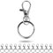 Karabinerhaken Schlüsselanhänger mit Schlüsselringen, 12 Pack, mit 12 x 10 mm D-Ring Karabiner Haken und 12 x Ø 25 mm Spaltring, Taschenkarabiner 360° Grad drehbarem Schlüsselring, Metall Ringe