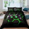 Boys Teens Gaming Duvet Cover Set Kids Video Game Gamepad Bedding Set Geometric Honeycomb Hexagon Comforter Cover Gaming Game Controller Bedspread 2Pcs Single Size,Black,Green
