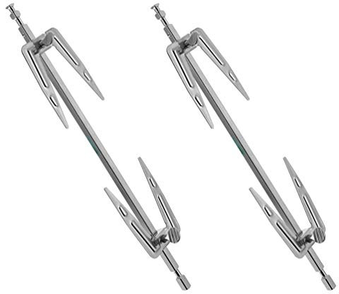 UPKOCH 2Pcs Stainless Steel Rotisserie Meat Forks BBQ Grill Rotisserie Spit Rod Barbecue Rotating Universal Rotisserie Grill System for Kitchen BBQ