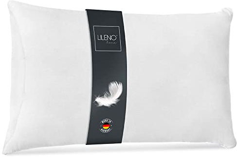 LILENO HOME Federkissen 40x80 cm [1er Set] - Kissen 40 x 80 cm aus Federn | als Kopfkissen, Schlafkissen u. Bettkissen perfekt für Allergiker und Kinder - Federkernkissen mit je 600 g