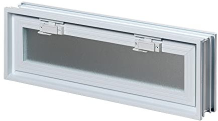 Ventana de ventilación para insertar en una pared de vitroladrillos o mampostería | Dimensiones 57,9 x 19 x 8 cm | Unidad de venta 1 ventana