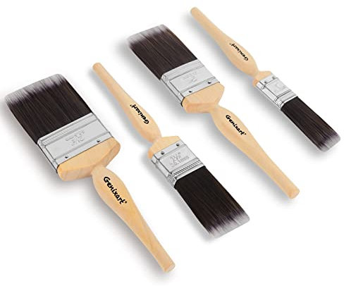 Paint Brush Set for Walls and Ceilings Decorating, Professional Masonry Paint Brushes for Furniture and Fence Painting, No Loss Soft Nylon Bristle Paintbrushes for Stains and Paints (4 Pack)
