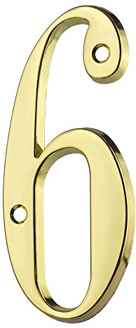 Numero civico/strada da avvitare, oro, aspetto 3D, n° 6
