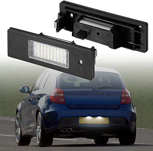 POPMOTORZ LED Kennzeichenbeleuchtung für E81/E87/E87N/E89/E63/E64/E87LCI/E63LCI/E46LCI/F20/F12/F13, Kennzeichen mit CAN-Bus, Nummernschildbeleuchtung LED, 2 Stücke