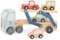 Just Bee Kids Wooden Transporter Lorry with 4 Cars | Toys For 1 Year Old Boys & Girls | Plastic-Free | Pastel Baby Colours | Rounded Edges | 1st Birthday Gifts