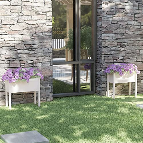 WIFESE 2 STK. Pflanzkübel Weiß 70x31x70 cm Massivholz Kiefer Blumentopf Gross Hochbeet PflanzküBel Groß AußEn BlumentöPfe Pflanzentopf Blumentopf Set Hochbeet Balkon PflanzküBel Hoch Rechteck