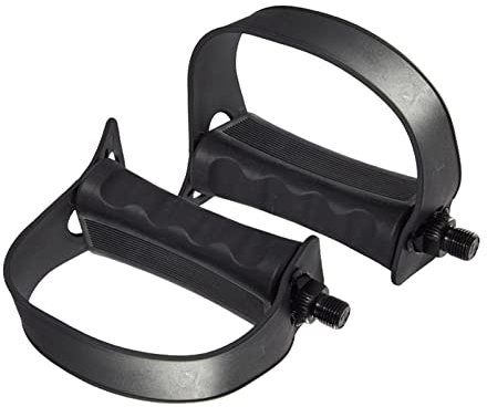 harayaa Heimtrainer Pedale mit Riemen – 1 Paar Fitness Bike Pedale Ersatzteile für Turnhalle Indoor, Kurze 14-mm-Spindel