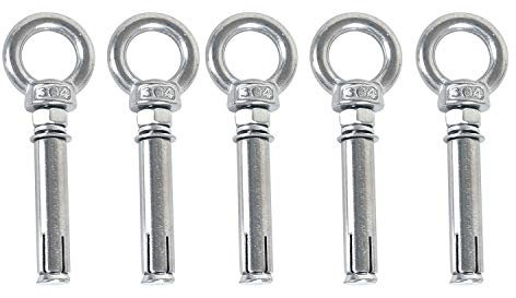 Rfeeuubft 5 Stück M8 x 60 mm Spreizdübel 304 Edelstahl Ring Hebeanker Ösenschraube
