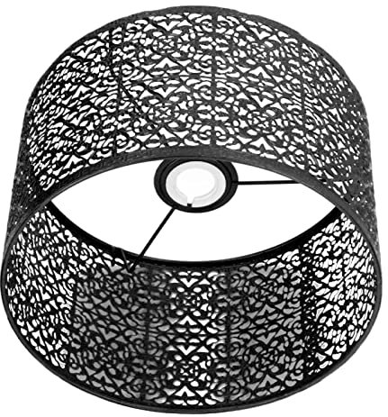 Lampenschirm, Eisen Kleiner Lampenschirm für Tischlampe und Stehleuchte E27 E14 Universal Lampenschirm aus Metall (Schwarz)