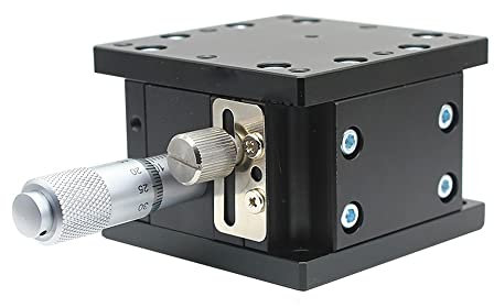 CHALKE Z-Achse Manuelle Hubtischplattform Optische Präzisionsverschiebung Feinabstimmung Mini-Mikrometer-Schiebetisch 40-125 Mm for CNC (Color : Black, Size : LZ125-2-N 10mmstroke)