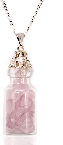 Bottled Gemstones Necklace - Rose Quartz
