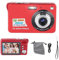 Appareil Photo Numérique 4K, Appareil Photo FHD 48MP Vlogging Camera, Appareil Photo Numérique Anti-tremblement 8X Zoom avec écran LCD 2,7 Pouces C3 48 Rouge