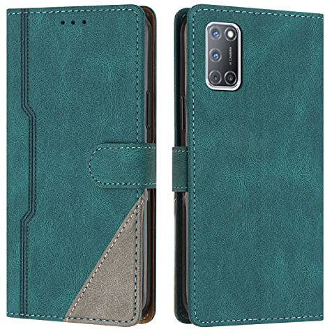 Radoo Cover per Oppo A52 / A72 / A92, Custodia in PU Pelle Portafoglio Flip Chiusura Magnetica Antiurto Funzione Scomparti, con Slot Schede Supporto Pieghevole per Oppo A52 / A72 / A92 (Verde)