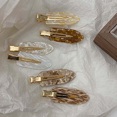 XINGNIAO Grandes Pinces à Cheveux Sans Plis - Pince Plate en Résine Acrylique pour Femmes, Frange Plate, Ondulée, Bec de Canard - Sans Courbure