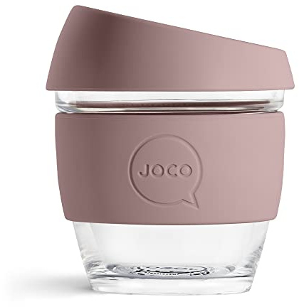 JOCO 8oz Glass Reusable Coffee Cup (Dune Taupe)