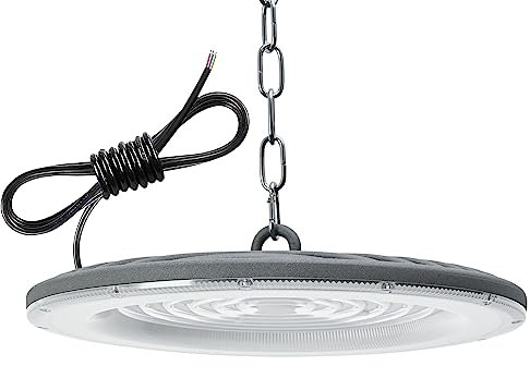 Jefedana 200W UFO LED Lámpara de Alta Bahía, 6500K Blanco Frío IP65 Impermeable Foco Interior Para Iluminación de Almacén, Garaje, Fábrica, Taller