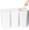 Vividron 3er Pack 10L Kleiner Mülleimer mit Deckel, Badezimmer Abfalleimer mit Druckdeckel, Kleiner Mülleimer/Abfallkorb für Badezimmer, Küche, Büro, Schlafzimmer (Weiß)