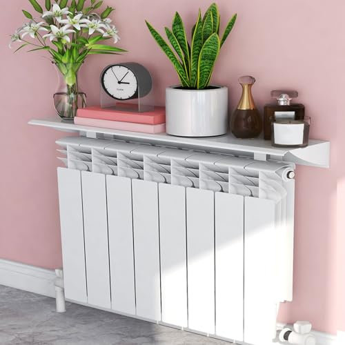 AHDFY Home radiator shelf,50-170cm radiator shelf brackets,radiator shelf no drilling,Heating radiator,Prevent fumigation wall baffle,Suitable for kitchen bedroom any radiator,80cm