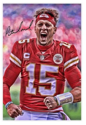 GeDiz Sportstar Patrick Mahomes Poster (28) Leinwand Poster Schlafzimmer Dekor Sport Landschaft Büro Zimmer Dekor Geschenk ungerahmt 30 x 45 cm