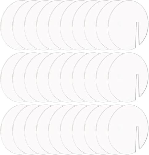 Hezhou 30 Piezas Marcador de Copas de Vino para Fiesta Acrílico Etiquetas Bebida Marcador Bebida Acrílico Transparente Abalorios para copas de vino etiquetas de identificación (40mm)