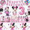 Partygeschirr 109 Stück Minnie Geburtstagsdeko Mädchen Junge Deko 3 Jahre, Thema Kindergeburtstag Luftballons Decoration Minni Partygeschirr Deko Set mit Luftballons Banner Teller Tortendeko