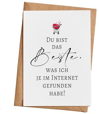 Grußkarte Karte das beste im Internet, Geschenkkarte mit Briefumschlag Geschenke Geschenkideen Frauen Geburtstag Jahrestag, Klappkarte (KT_021)